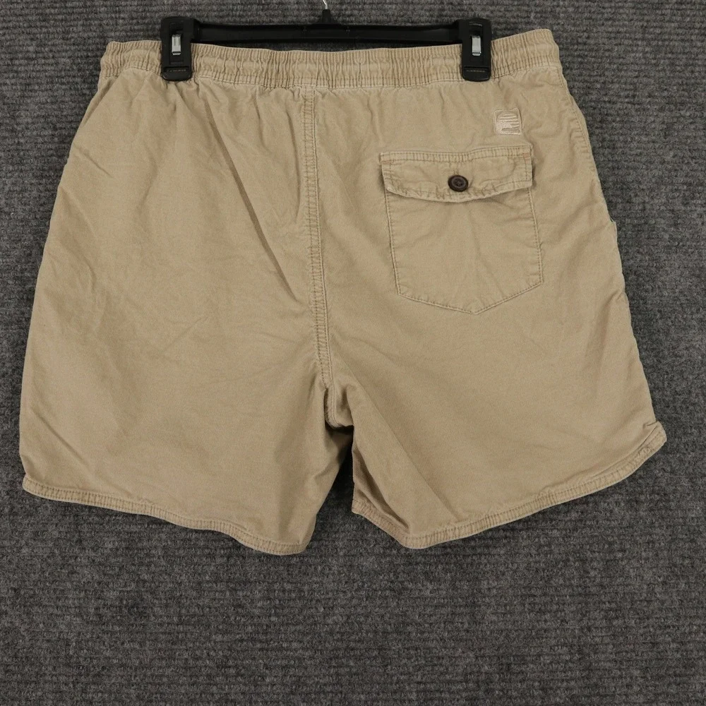 Laguna Mens L Khaki Drawstring Chino Shorts‎ Stretch Elastic Waist Casual